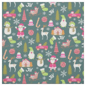 Tissu Joy Christmas Green (Échantillon)