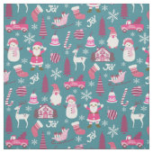 Tissu Joy Christmas Turquoise (Échantillon)