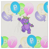 Tissu Joyeuse Princesse d'ours en peluche violet avec ba (Fermer)