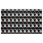 Tissu Joyeuse typographie de Noël Bougies d'arbre Ours p (Fat Quarter)