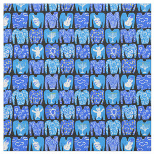 Tissu Joyeuses fêtes Motif de chandail de Hannukah