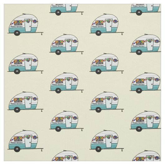 Tissu Joyeux Camper van (Échantillon)