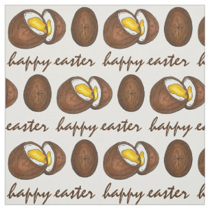 Tissu Joyeux chocolat de Pâques Crème d'oeuf Bonbons de