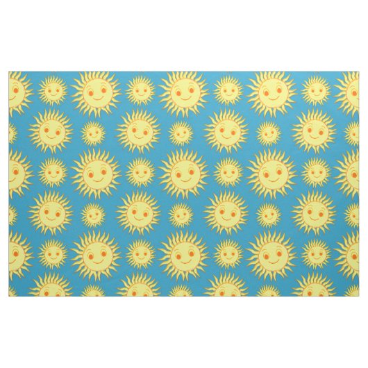 Tissu Joyeux dessin de face de soleil (Yard)