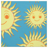 Tissu Joyeux dessin de face de soleil (Échantillon)