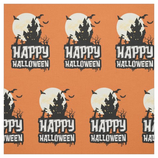 Tissu Joyeux Halloween (Échantillon)