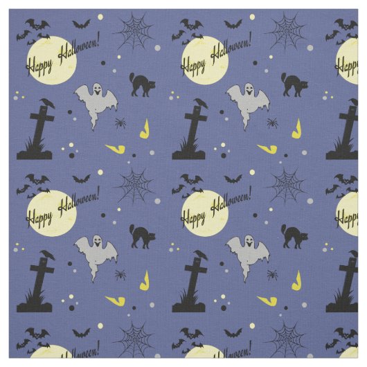 Tissu Joyeux Halloween (Échantillon)