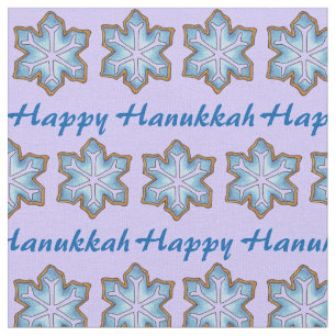Tissu Joyeux Hanoukka Blue Purple Snowflake Holiday