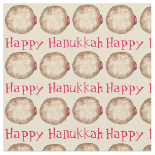 Tissu Joyeux Hanoukka Chanukah Jelly Donut Sufganiyah
