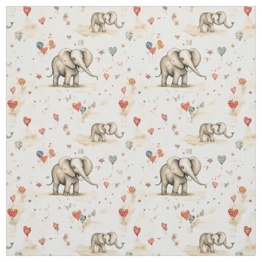 Tissu Joyeux Jumbo : Whimsy Elephant (Échantillon)