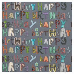 Tissu joyeux métal d'anniversaire