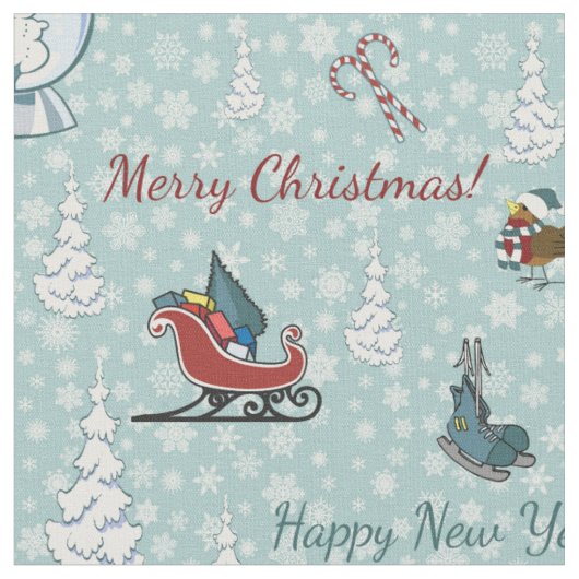 Tissu Joyeux motif de Noël (Fermer)