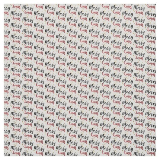 Tissu Joyeux Motif de script de Noël (Échantillon)