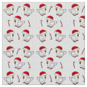 Tissu Joyeux Noël Chick's avec chapeau de Père Noël (Fermer)