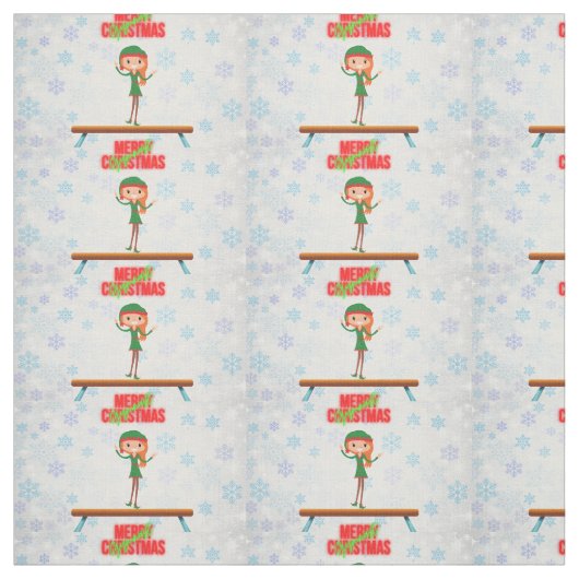 Tissu Joyeux Noël Gymnast Elf (Échantillon)