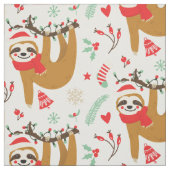 Tissu Joyeux Noël Sloth | Vacances (Échantillon)