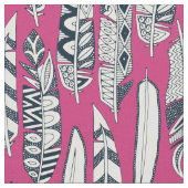 Tissu joyeux plumes rose (Fermer)