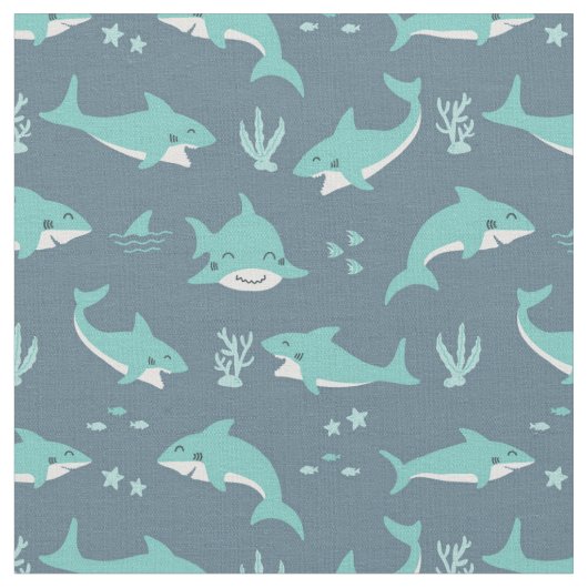 Tissu Joyeux requins (Fermer)