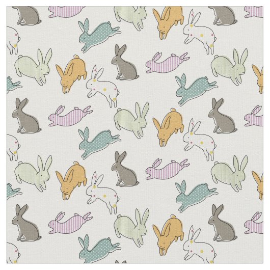 Tissu Jumpy Bunnies (Fermer)