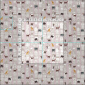 Tissu jungle urbaine rose (Carreau)