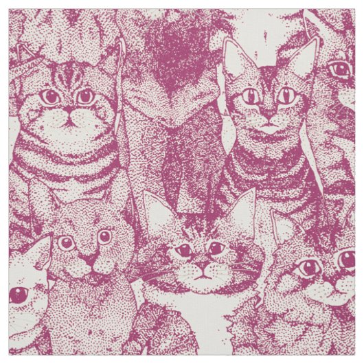 Tissu just kittens cherry (Échantillon)