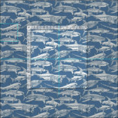 Tissu just sharks cobalt denim (Carreau)