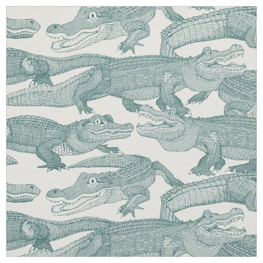 Tissu juste alligators jade (Échantillon)
