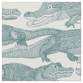 Tissu juste alligators jade (Fermer)