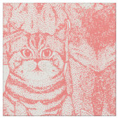 Tissu juste chatons corail rose (Fermer)