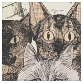 Tissu juste chats rétros (Fermer)