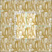 Tissu juste chevaux or demi perle (Carreau)