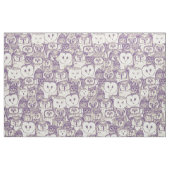 Tissu juste crème de pourpre de hiboux (Fat Quarter)
