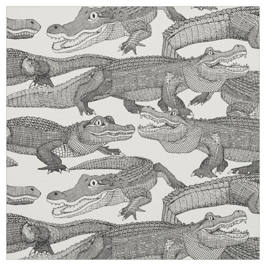 Tissu juste des alligators noirs (Échantillon)
