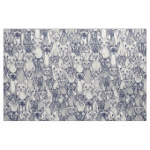 Tissu juste des chats sphynx bleu blanc (Fat Quarter)