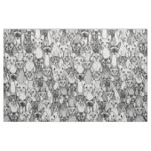 Tissu juste des chats sphynx noir blanc (Fat Quarter)