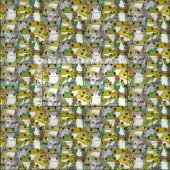 Tissu juste des grenouilles d'arbre col (Carreau)