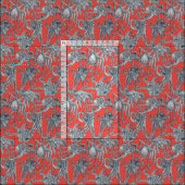 Tissu juste des pieuvres indigo rouge (Carreau)