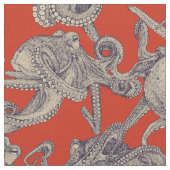 Tissu juste les pieuvres rétro (Fermer)