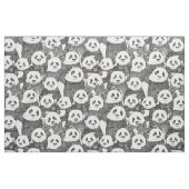 Tissu juste panda porte noir blanc (Fat Quarter)