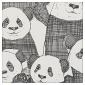 Tissu juste panda porte noir blanc (Fermer)