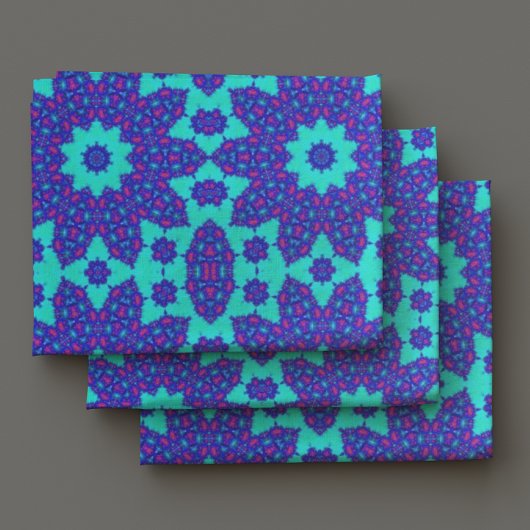 Tissu Kaleidoscope bleu fleuri
