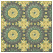 Tissu Kaleidoscope jaune et vert Mandala Motif (Échantillon)