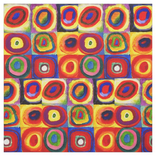 Tissu Kandinsky Farbstudie Quadrates Cercles Art  (Échantillon)