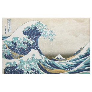 Tissu Katsushika Hokusai - La Grande vague au large de K