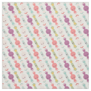 Tissu Kawaii Souriant bonbon tout Motif