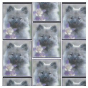 Tissu Keeshond et Columbine - Photo de chien