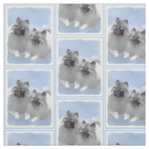 Tissu Keeshond Paire de Kees Peinture Art animal origina