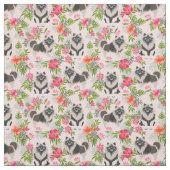 Tissu kéeshonien rosé à fleurs hawaïennes (Échantillon)