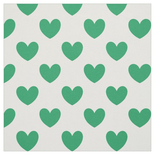 Tissu Kelly Coeurs polka vert sur blanc (Échantillon)