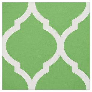 Tissu Kelly Green Quatrefoil Marocain Grande Échelle